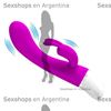 Vibrador siliconado con estimulador de clitoris y 30 velocidades